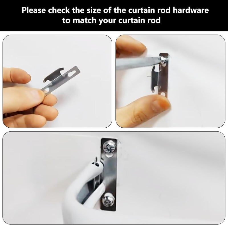 AccEncyc Curtain Rod Bracket Hardware Brackets Curtain Rod Single Spreader Wall Hooks for Wall(24 Sets) - Image 5